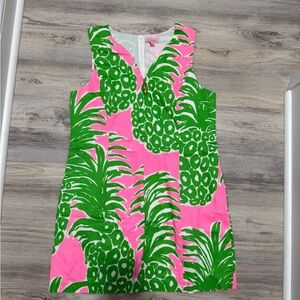 Lily Pulitzer Pink and Green Pineapple Print Dress